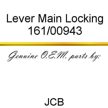 Lever, Main Locking 161/00943