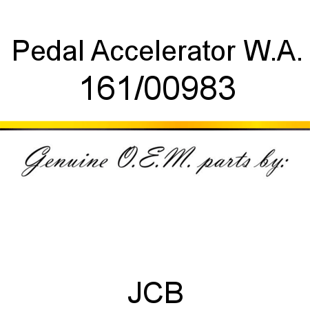 Pedal, Accelerator W.A. 161/00983