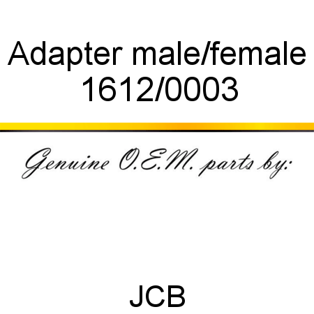 Adapter, male/female 1612/0003