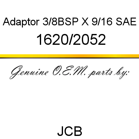 Adaptor, 3/8BSP X 9/16 SAE 1620/2052