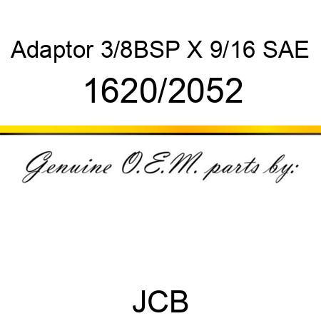 Adaptor, 3/8BSP X 9/16 SAE 1620/2052