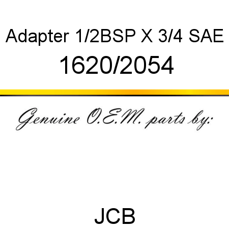 Adapter, 1/2BSP X 3/4 SAE 1620/2054