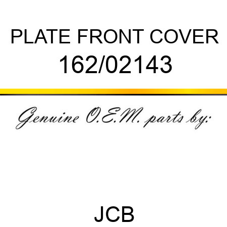 PLATE FRONT COVER 162/02143