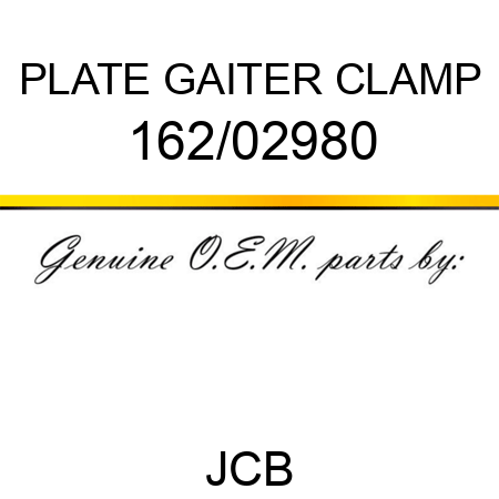 PLATE GAITER CLAMP 162/02980