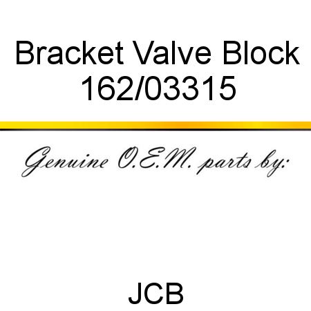 Bracket, Valve Block 162/03315