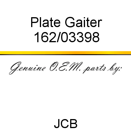 Plate, Gaiter 162/03398
