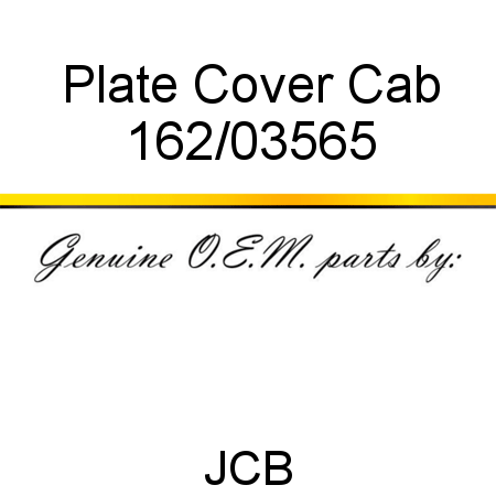 Plate, Cover Cab 162/03565