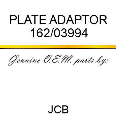 PLATE ADAPTOR 162/03994