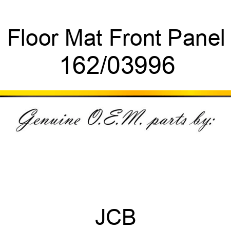 Floor, Mat Front Panel 162/03996