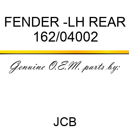 FENDER -LH REAR 162/04002
