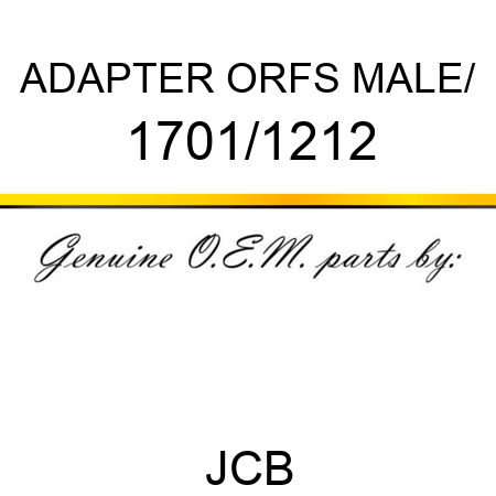 ADAPTER ORFS MALE/ 1701/1212