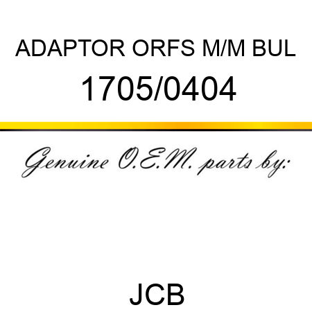 ADAPTOR ORFS M/M BUL 1705/0404