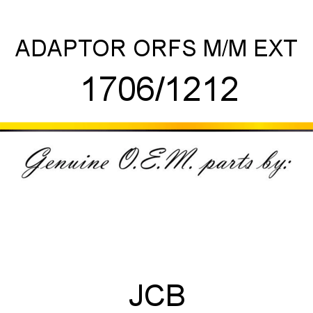 ADAPTOR ORFS M/M EXT 1706/1212