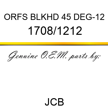 ORFS BLKHD 45 DEG-12 1708/1212