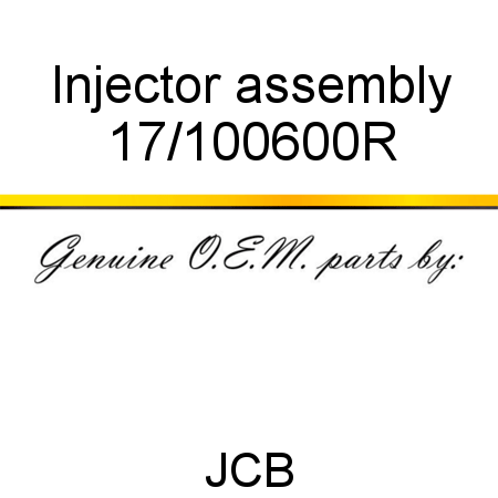 Injector, assembly 17/100600R