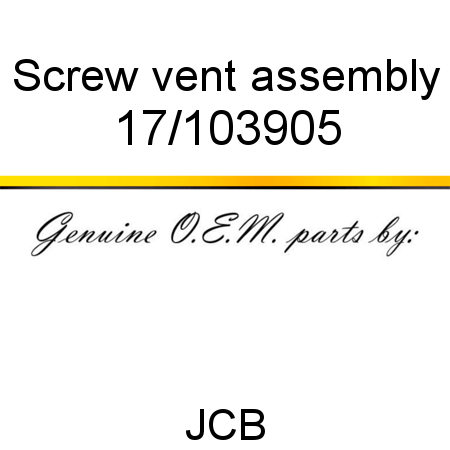 Screw, vent assembly 17/103905