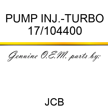 PUMP INJ.-TURBO 17/104400