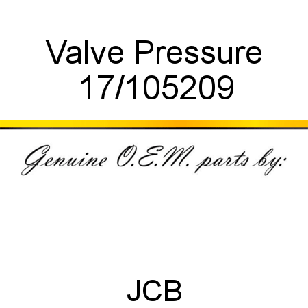 Valve, Pressure 17/105209