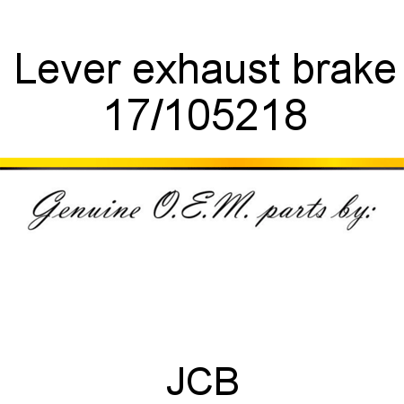 Lever, exhaust brake 17/105218