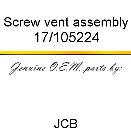 Screw, vent assembly 17/105224