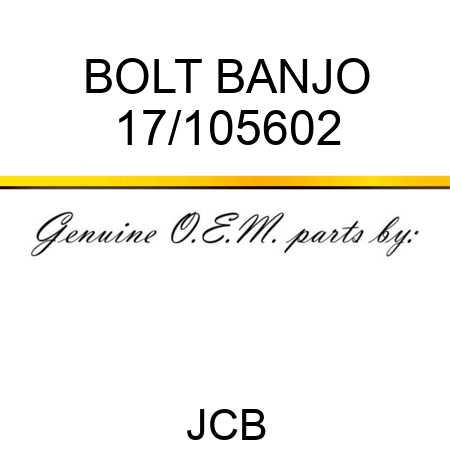 BOLT BANJO 17/105602