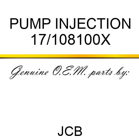 PUMP INJECTION 17/108100X