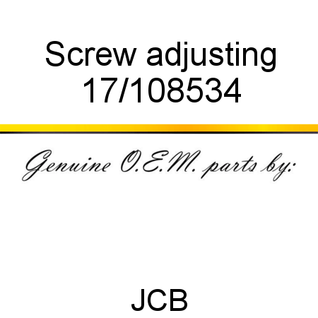 Screw, adjusting 17/108534