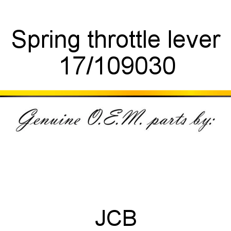 Spring, throttle lever 17/109030