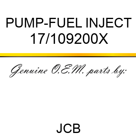 PUMP-FUEL INJECT 17/109200X