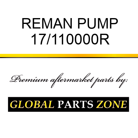 REMAN PUMP 17/110000R