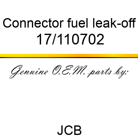 Connector, fuel leak-off 17/110702