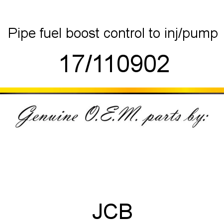 Pipe, fuel boost control, to inj/pump 17/110902