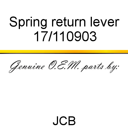 Spring, return lever 17/110903