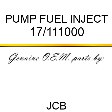 PUMP FUEL INJECT 17/111000