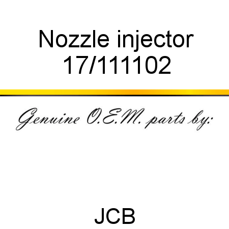 Nozzle, injector 17/111102