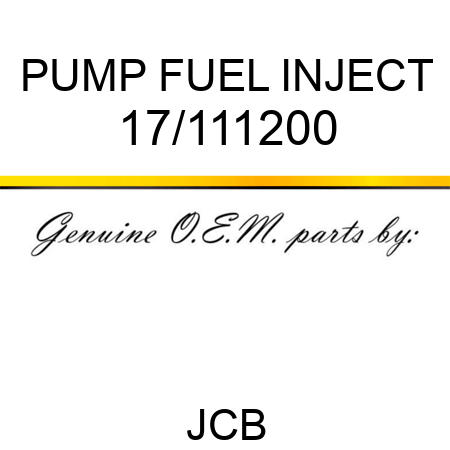 PUMP FUEL INJECT 17/111200