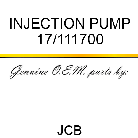 INJECTION PUMP 17/111700