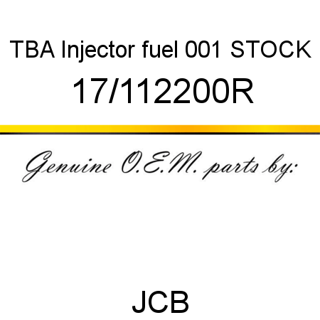 TBA, Injector fuel, 001 STOCK 17/112200R