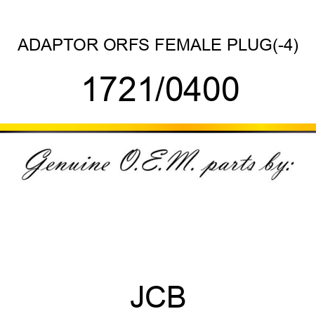ADAPTOR ORFS FEMALE PLUG(-4) 1721/0400