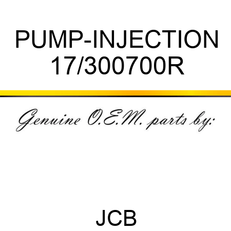 PUMP-INJECTION 17/300700R