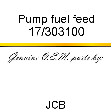 Pump, fuel feed 17/303100