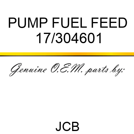 PUMP FUEL FEED 17/304601