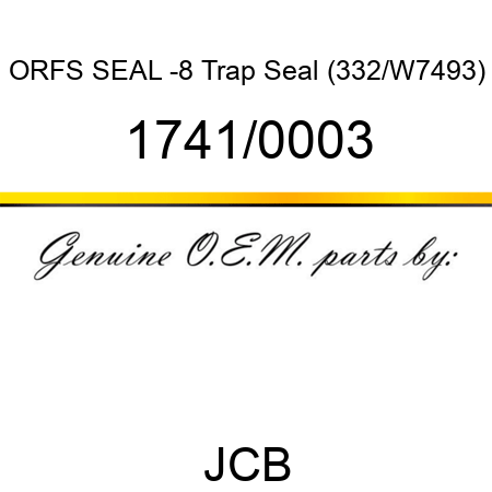ORFS SEAL -8 Trap Seal (332/W7493) 1741/0003