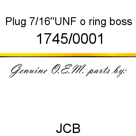 Plug, 7/16