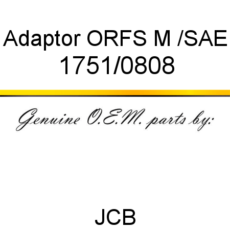Adaptor, ORFS M /SAE 1751/0808