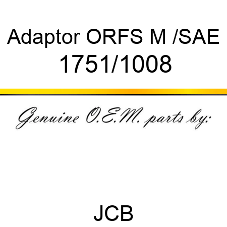 Adaptor, ORFS M /SAE 1751/1008