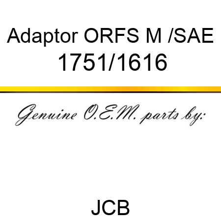 Adaptor, ORFS M /SAE 1751/1616