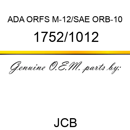 ADA ORFS M-12/SAE ORB-10 1752/1012