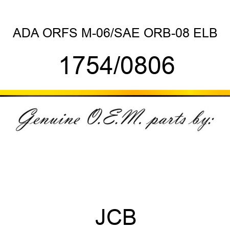 ADA ORFS M-06/SAE ORB-08 ELB 1754/0806