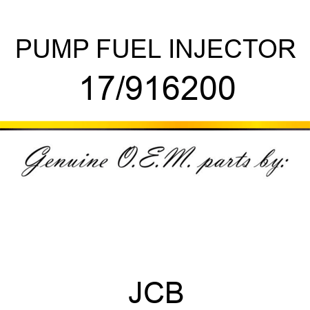 PUMP FUEL INJECTOR 17/916200